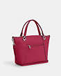 COACH®,KACEY SATCHEL,Pebbled Leather,Large,Anniversary,Silver/Bright Violet,Angle View