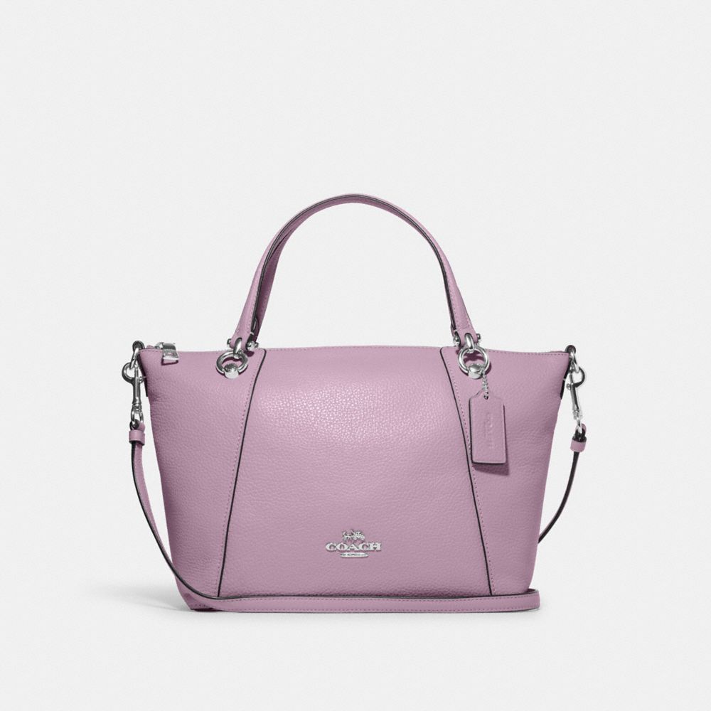 COACH®,KACEY SATCHEL BAG,Large,Anniversary,Silver/Ice Purple,Front View
