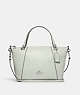 COACH®,KACEY SATCHEL BAG,Pebbled Leather,Large,Anniversary,Silver/Light Sage,Front View