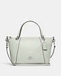COACH®,KACEY SATCHEL,Pebbled Leather,Large,Anniversary,Silver/Light Sage,Front View