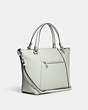 COACH®,KACEY SATCHEL BAG,Pebbled Leather,Large,Anniversary,Silver/Light Sage,Angle View