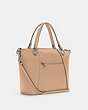 COACH®,KACEY SATCHEL,Pebbled Leather,Large,Anniversary,Silver/Taupe,Angle View