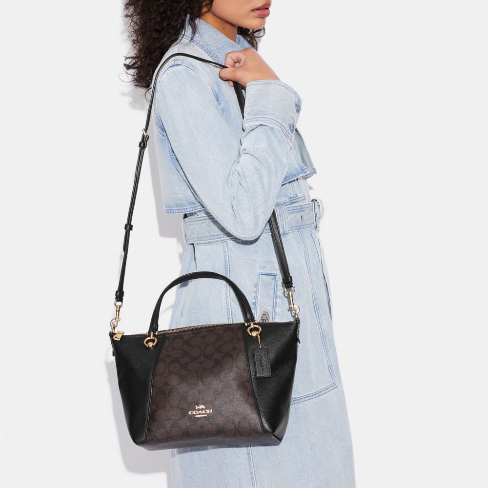COACH®,Kacey Satchel Bag In Signature Canvas,,Detail View