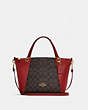 COACH®,KACEY SATCHEL IN SIGNATURE CANVAS,pvc,Large,Everyday,Gold/Brown 1941 Red,Front View