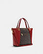 COACH®,KACEY SATCHEL BAG IN SIGNATURE CANVAS,pvc,Large,Everyday,Gold/Brown 1941 Red,Angle View