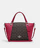 COACH®,KACEY SATCHEL IN SIGNATURE CANVAS,pvc,Large,Everyday,Silver/Brown/Bright Violet,Front View