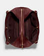 COACH®,KRISTY SHOULDER BAG,Pebbled Leather,Large,Gold/Black Cherry,Inside View,Top View