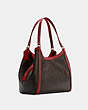 COACH®,KRISTY SHOULDER BAG IN SIGNATURE CANVAS,pvc,Large,Gold/Brown 1941 Red,Angle View