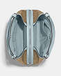 COACH®,KRISTY SHOULDER BAG IN SIGNATURE CANVAS,pvc,Large,Silver/Khaki/Powder Blue,Inside View,Top View