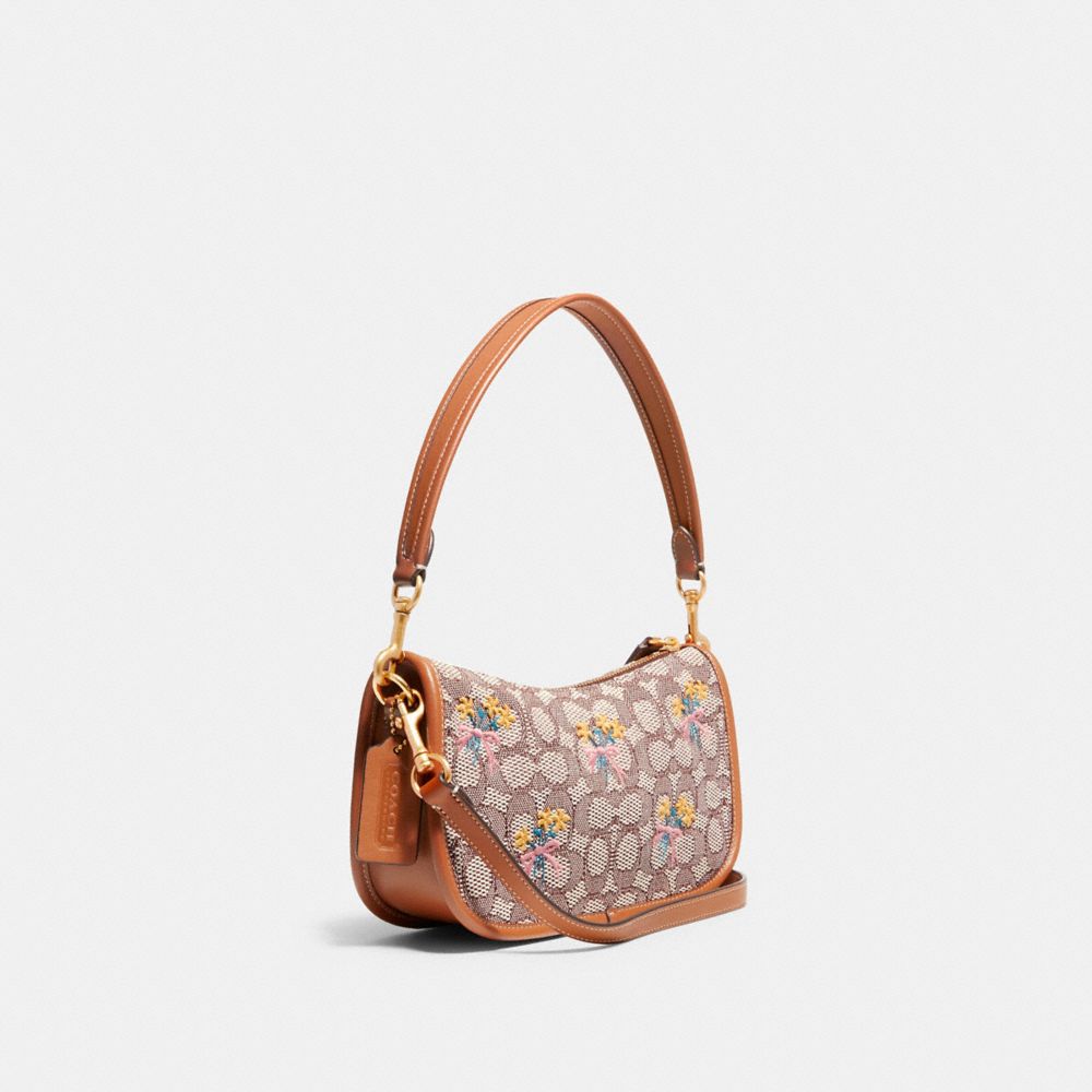 COACH Swinger Signature Jacquard Shoulder Bag in Blue