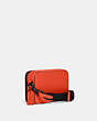 COACH®,CHARTER SLIM CROSSBODY,Polished Pebble Leather,Mini,Red Orange/Wine,Angle View