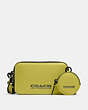 COACH®,CHARTER SLIM CROSSBODY,Polished Pebble Leather,Mini,Key Lime/Army Green,Front View