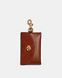 COACH®,TURNLOCK CARD CASE,Leather,Gold/1941 Saddle,Front View