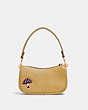 COACH®,SWINGER 20 WITH CREATURE PATCHES,Jacquard/Smooth Leather,Small,Brass/Light Tan Multi,Back View