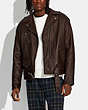 COACH®,COACH X SCHOTT N.Y.C. LEATHER MOTO JACKET,Smooth Leather,Brown,Scale View