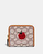 COACH®,BILLFOLD WALLET IN SIGNATURE TEXTILE JACQUARD WITH LADYBUG MOTIF EMBROIDERY,Mini,Brass/Cocoa Burnished Amb,Front View