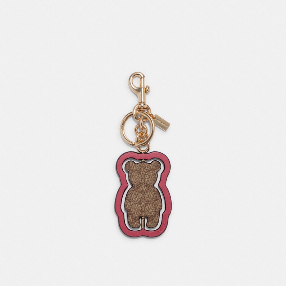 COACH®  Bear Bag Charm In Signature Canvas