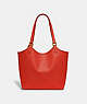COACH®,DAY TOTE,Pebbled Leather,Large,Brass/Sun Orange,Front View