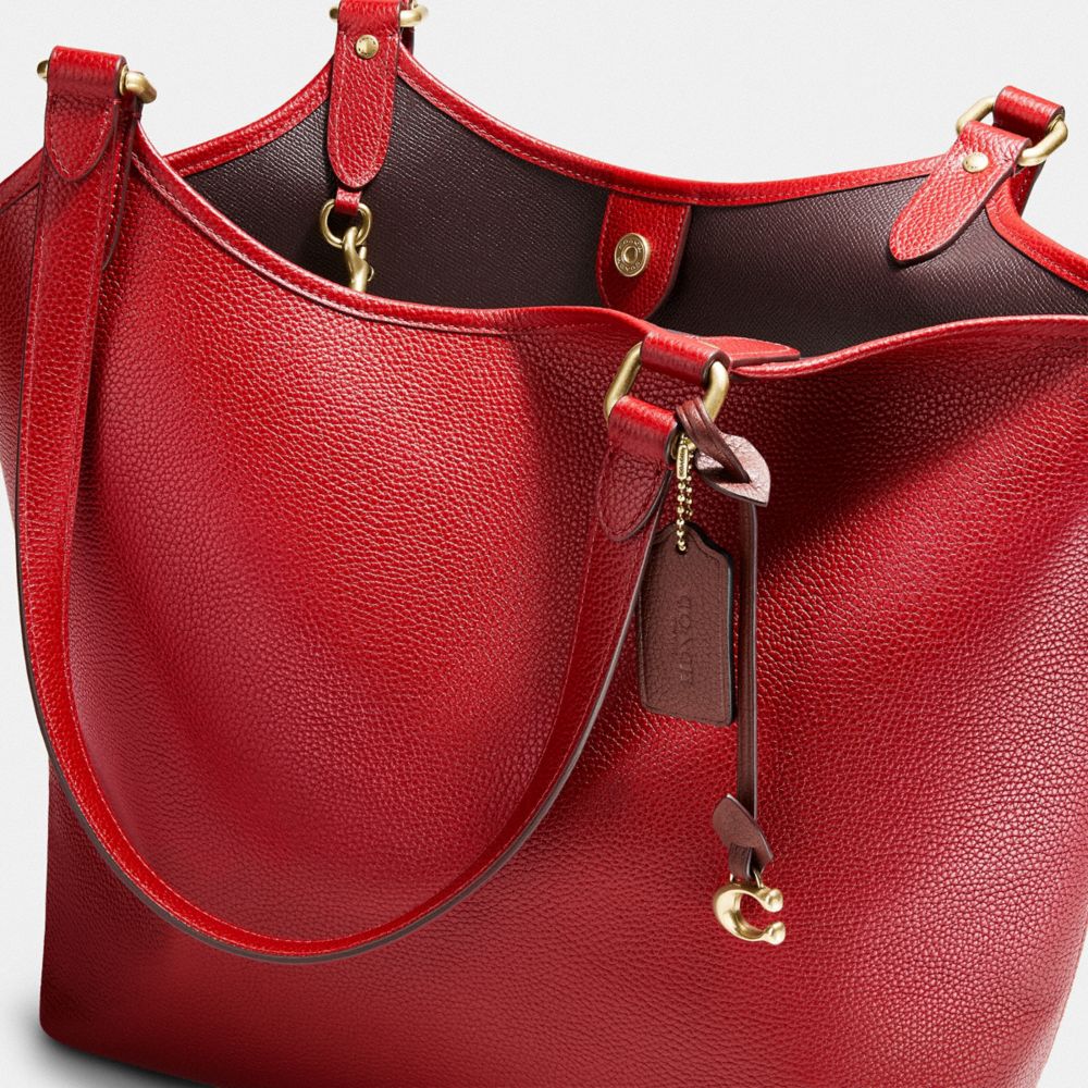 Tote bag - Pebble Leather - Red