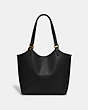 COACH®,DAY TOTE BAG,Pebbled Leather,Large,Brass/Black,Back View