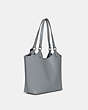 COACH®,DAY TOTE BAG,Pebbled Leather,Large,Silver/Grey Blue,Angle View