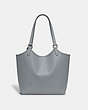 COACH®,DAY TOTE BAG,Pebbled Leather,Large,Silver/Grey Blue,Back View