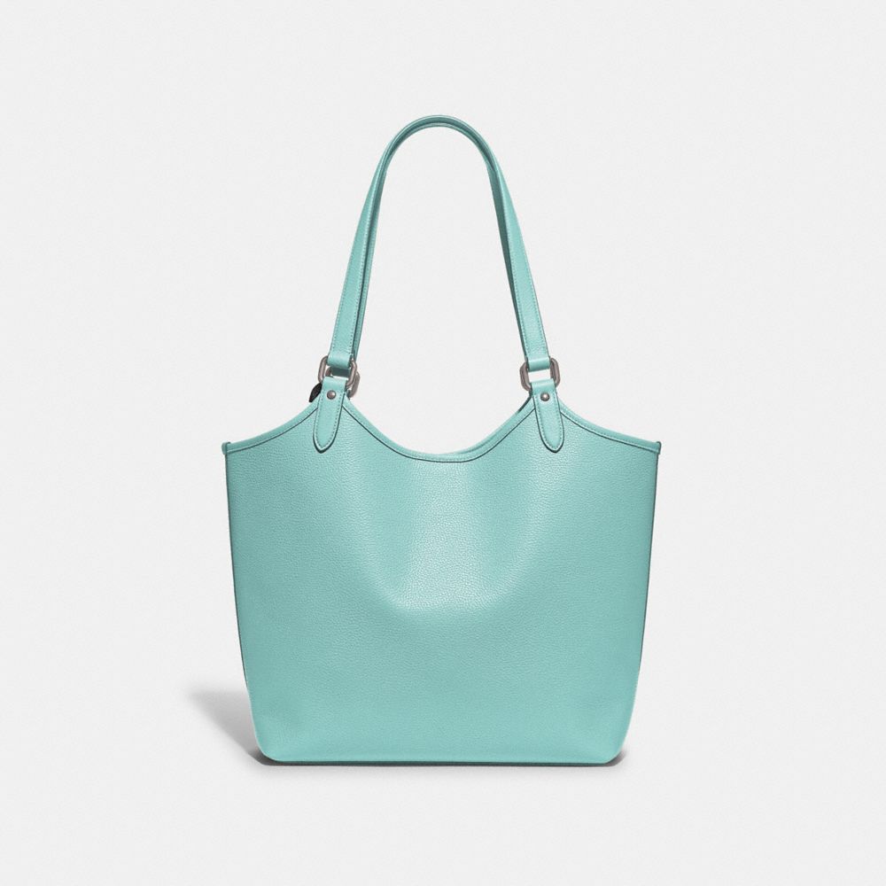 COACH®,Day Tote Bag,Leather,Canvas,Tote,Logo,Metal,Embossed,Piping,Casual,,Back View