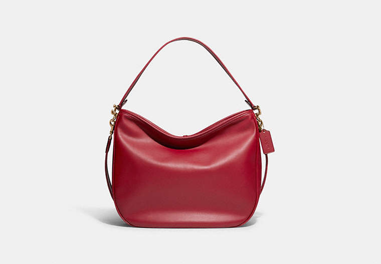 COACH®,SOFT TABBY HOBO,Smooth Leather,Large,Brass/Brick Red,Front View