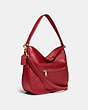 COACH®,SOFT TABBY HOBO,Smooth Leather,Large,Brass/Brick Red,Angle View