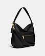 COACH®,SOFT TABBY HOBO,Smooth Leather,Large,Brass/Black,Angle View