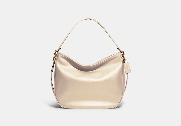COACH®,SOFT TABBY HOBO,Smooth Leather,Large,Brass/Ivory,Front View