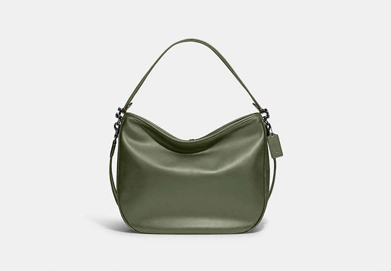 COACH®,SOFT TABBY HOBO,Smooth Leather,Large,Pewter/Army Green,Front View
