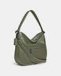 COACH®,SOFT TABBY HOBO,Smooth Leather,Large,Pewter/Army Green,Angle View