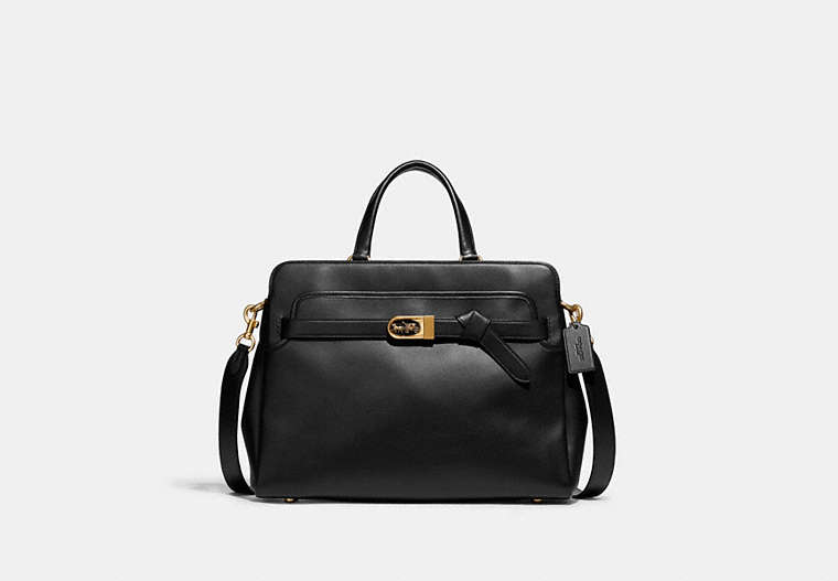 COACH®,TATE CARRYALL 38,Large,Brass/Black,Front View