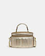 COACH®,TRAIL BAG WITH QUILTING,Smooth Leather,Mini,Brass/Metallic Soft Gold,Front View