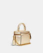 COACH®,TRAIL BAG WITH QUILTING,Smooth Leather,Mini,Brass/Metallic Soft Gold,Angle View