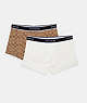 COACH®,BOXER SET,Fabric,White Khaki Signature,Front View