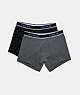COACH®,BOXER SET,Fabric,Lt Heather Grey/Charcoal Sig,Front View