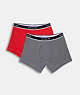 COACH®,BOXER SET,Fabric,Miami Red/Lt Heather Grey,Front View
