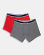 COACH®,BOXER SET,Fabric,Miami Red/Lt Heather Grey,Front View