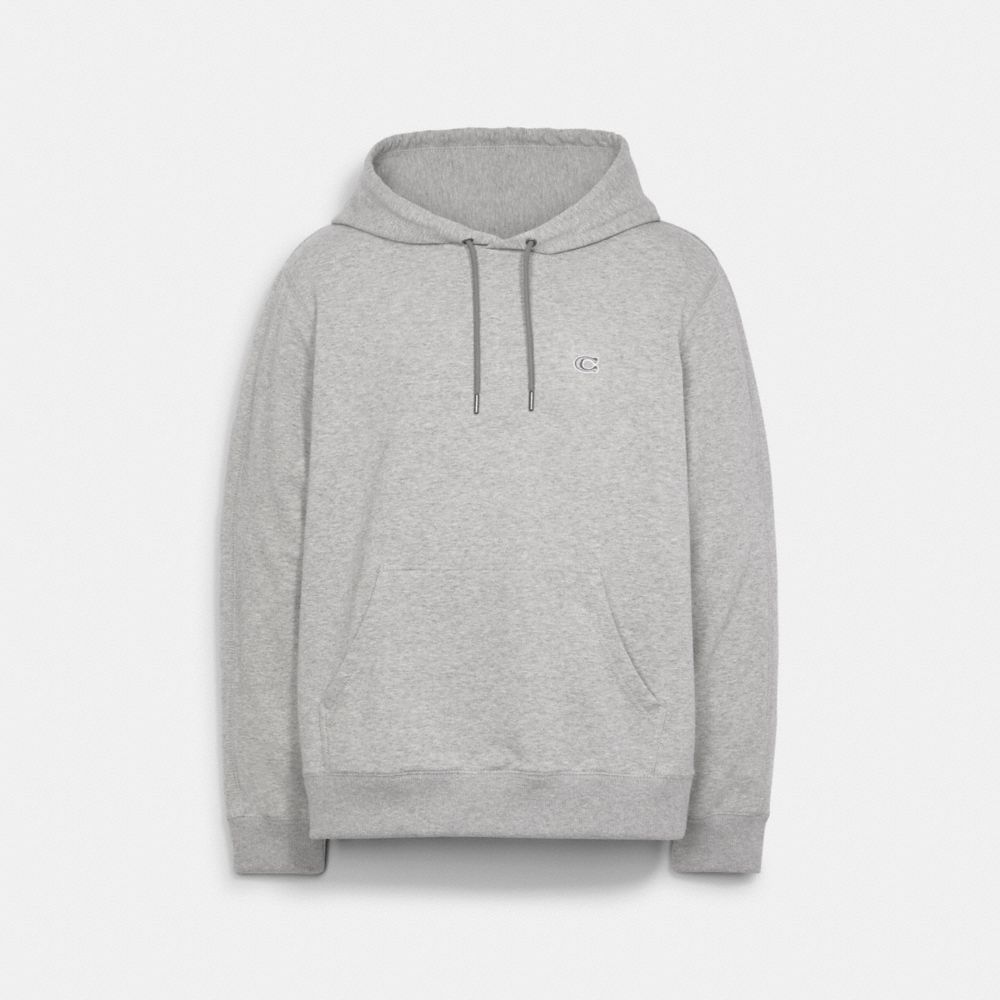 COACH®,LOUNGE HOODIE,Light Heather Grey,Front View