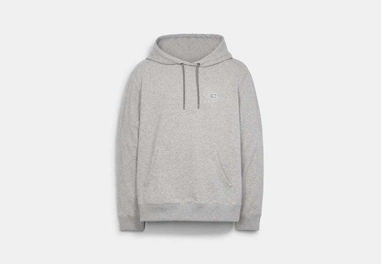 COACH®,LOUNGE HOODIE,Fabric,Light Heather Grey,Front View