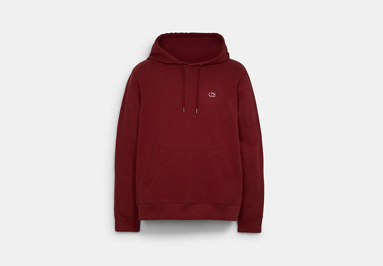 COACH®,LOUNGE HOODIE,Fabric,Pomegranate.,Front View image number 0