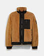 COACH®,SHEARLING JACKET,Camel,Front View