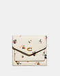 COACH®,WYN SMALL WALLET WITH PAINT DAB FLORAL PRINT,Pebble Leather,Floral,Brass/Chalk Multi,Front View