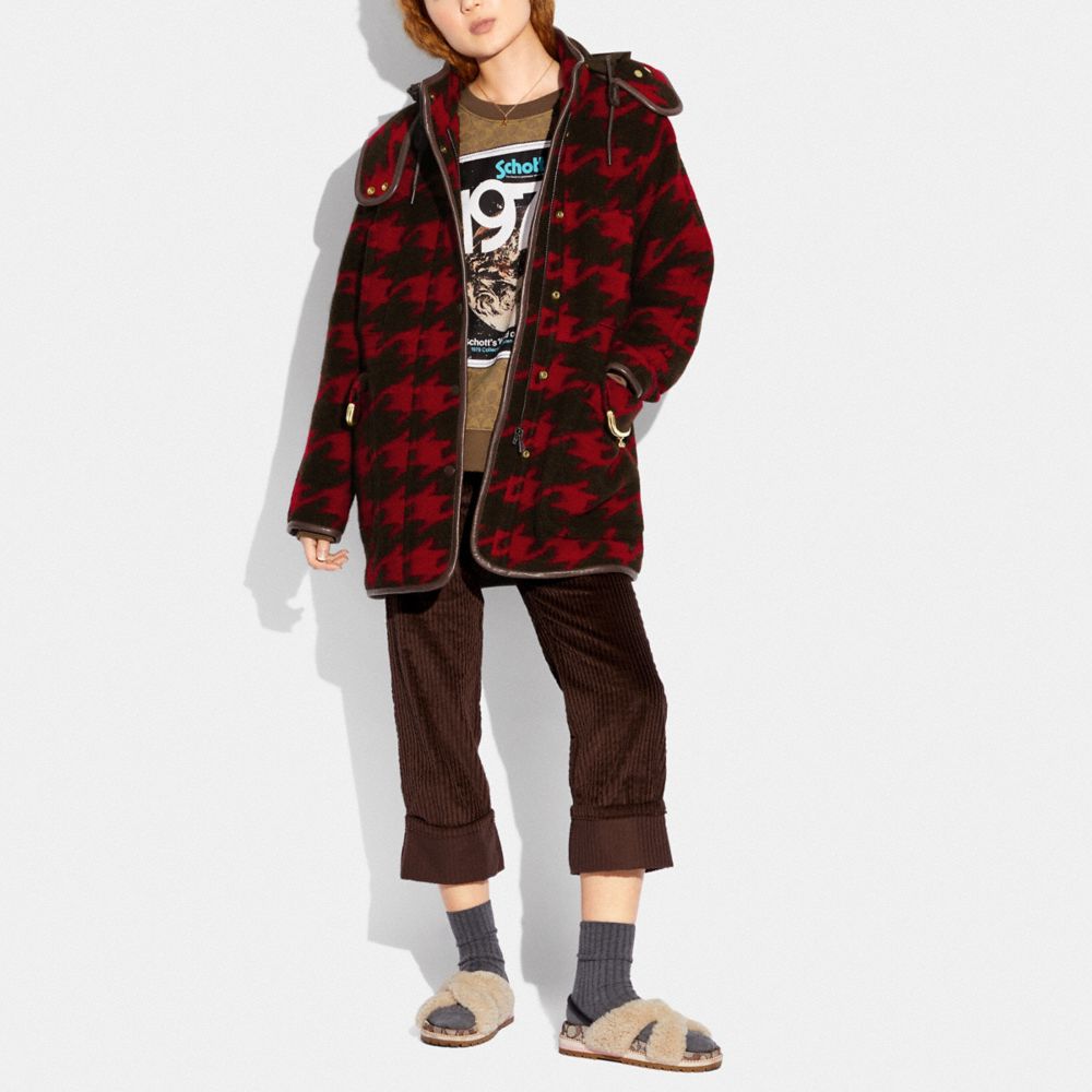 COACH®,Archive Houndstooth Coat,,Scale View