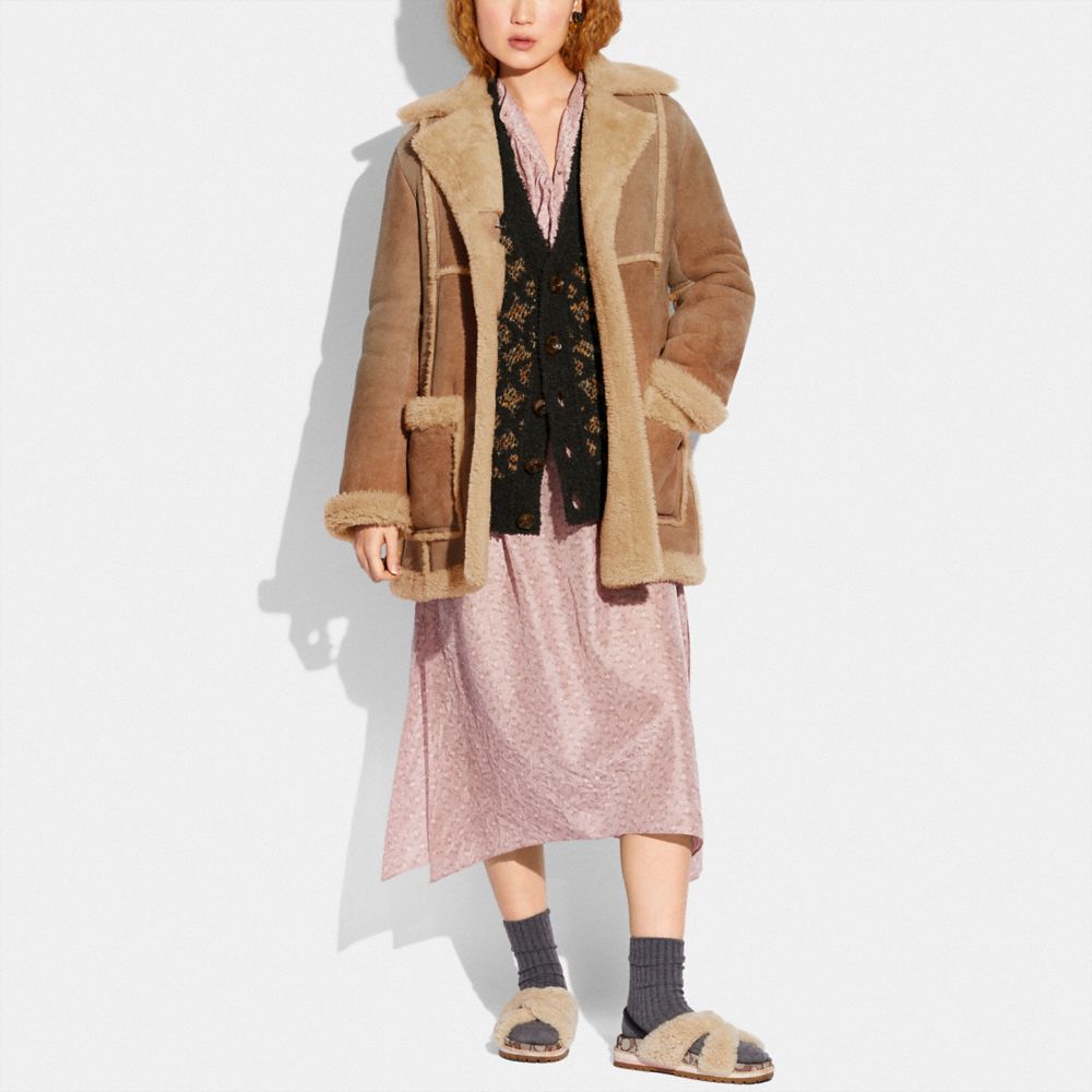 COACH®,Coach X Schott N.Y.C. Shearling Coat,,Scale View