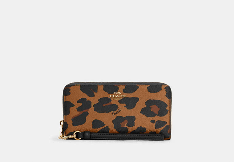 Long Zip Around Wallet With Leopard Print
