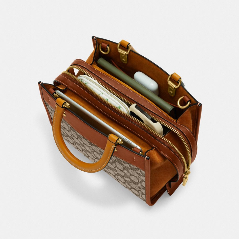 COACH®,Rogue Bag 25 In Signature Textile Jacquard,,Inside View, Top View