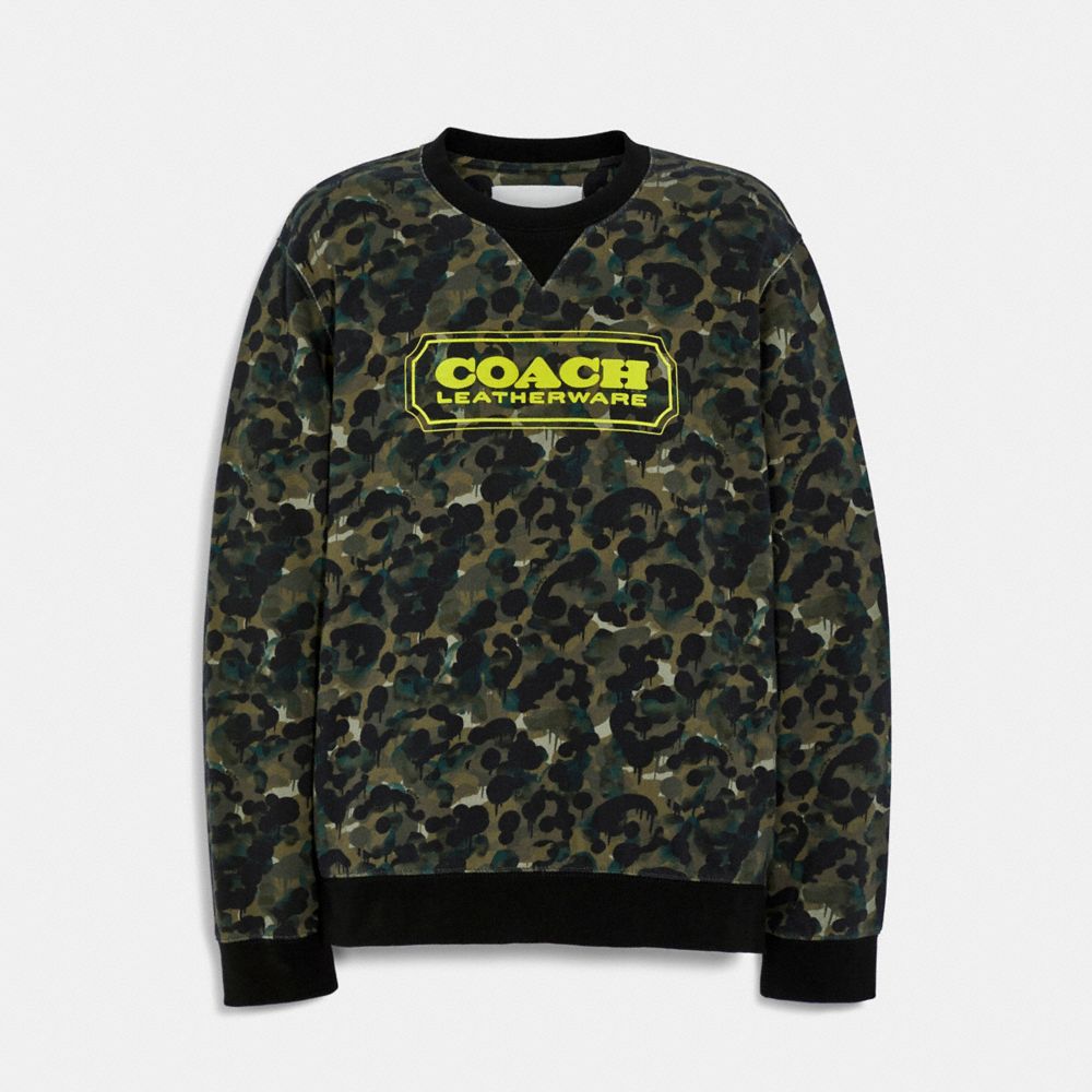 COACH OUTLET®  Camo Print Crewneck In Organic Cotton